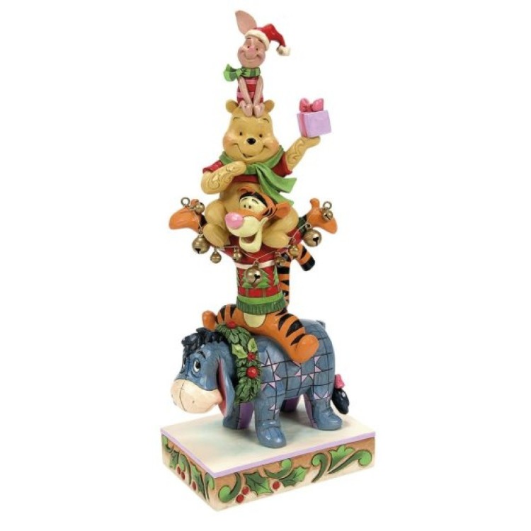 Disney Traditions Christmas Winnie the Pooh Stacked Figurine