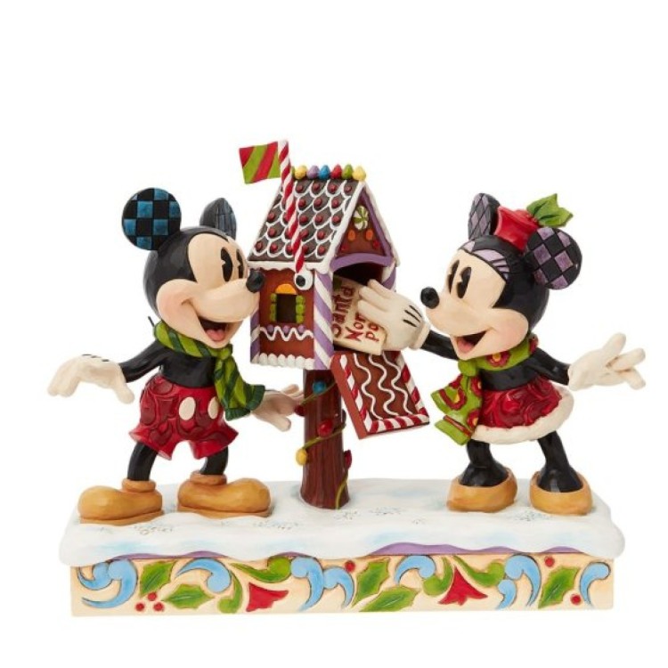 Disney Traditions Mickey & Minnie Mouse Posting a Christmas Letter