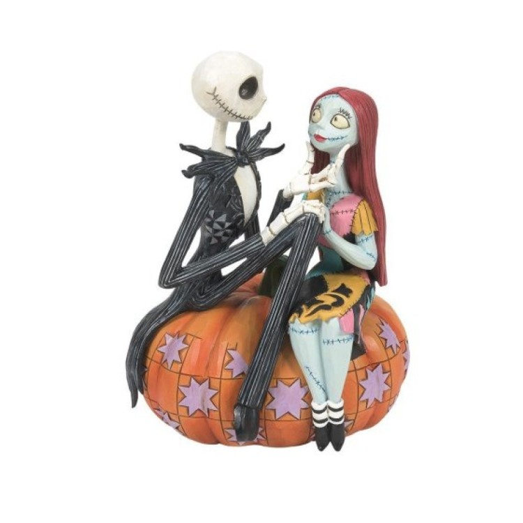Disney Traditions NBC Jack and Sally on a Pumpkin Figurine