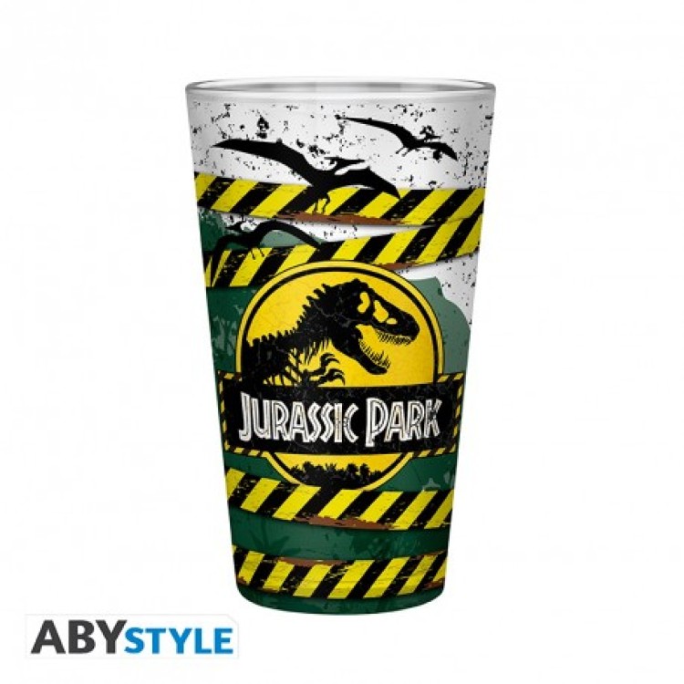 Jurassic Park Large Glass Danger High Voltage