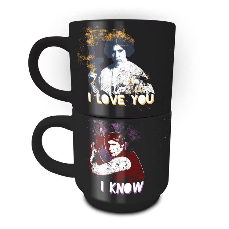 Star Wars Han and Leia Stackable Mug Set