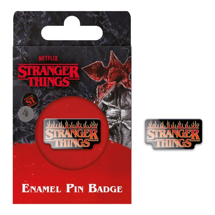 Stranger Things 4 Fire Logo Enamel Pin Badge