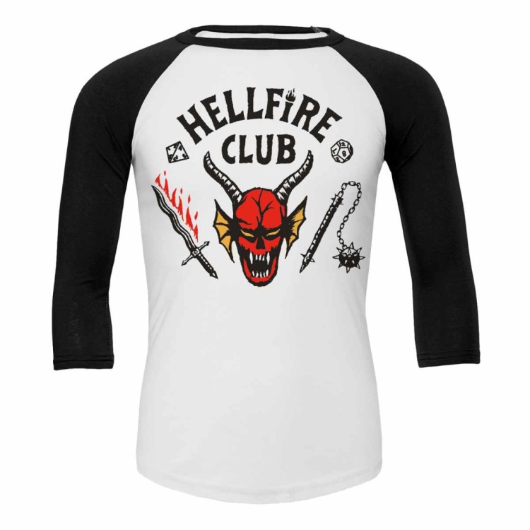 Stranger Things 4 Hellfire Club Crest Unisex Long Sleeve Reglan Ex Large