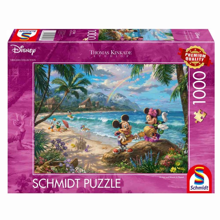 Thomas Kinkade Disney Mickey And Minnie In Hawaii Puzzle 1000 pcs