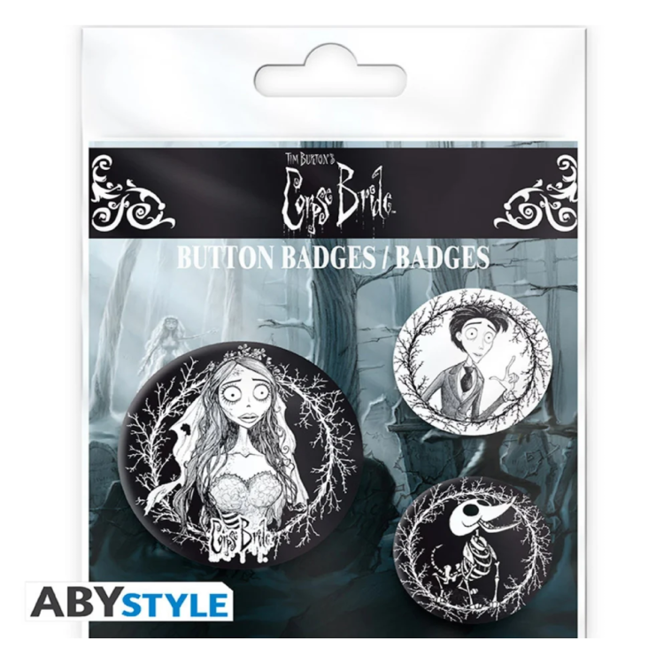 Corpse Bride Trio 3 Badge Pack