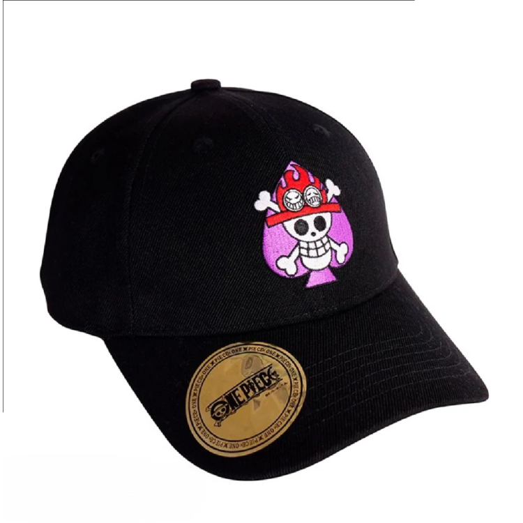 One Piece Ace's Skull Baseball Cap Black
