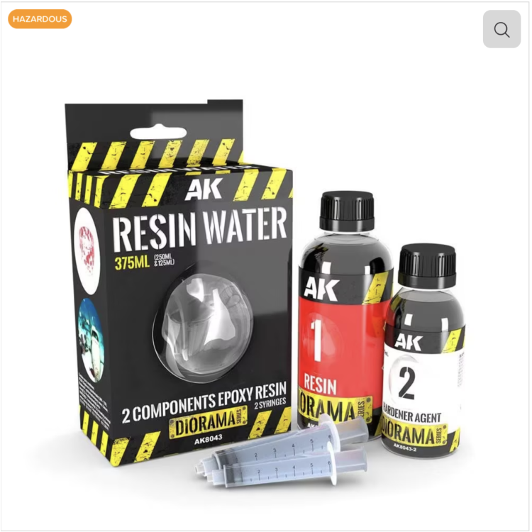 AK Diorama Resin Water 2 Components Epoxy Resin 375ml