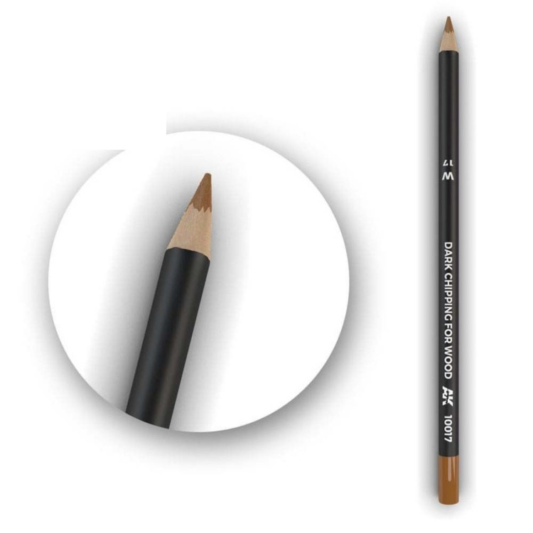 AK Watercolor Pencil Dark Chipping For Wood