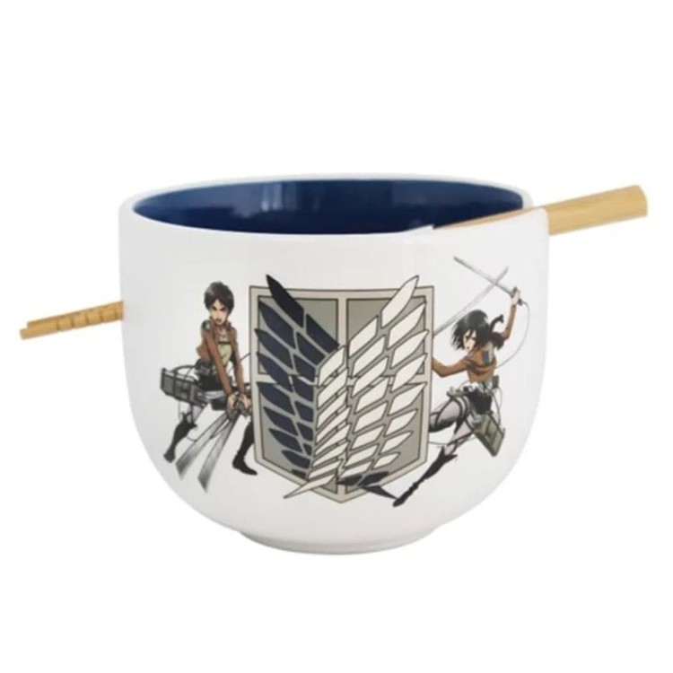 Attack On Titan Ramen Bowl With Chopsticks