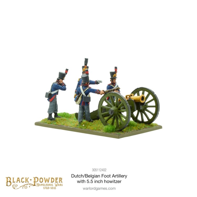Black Powder Napoleonic Dutch-Belgian Foot Artillery With 5.5-Inch Howitzer