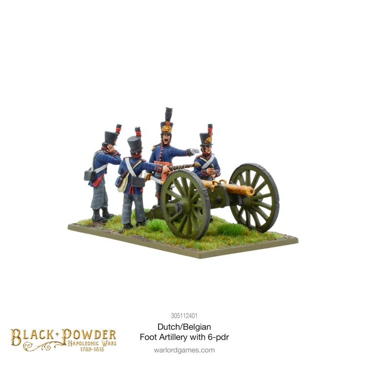 Black Powder Napoleonic Dutch-Belgian Foot Artillery With 6-Pdr