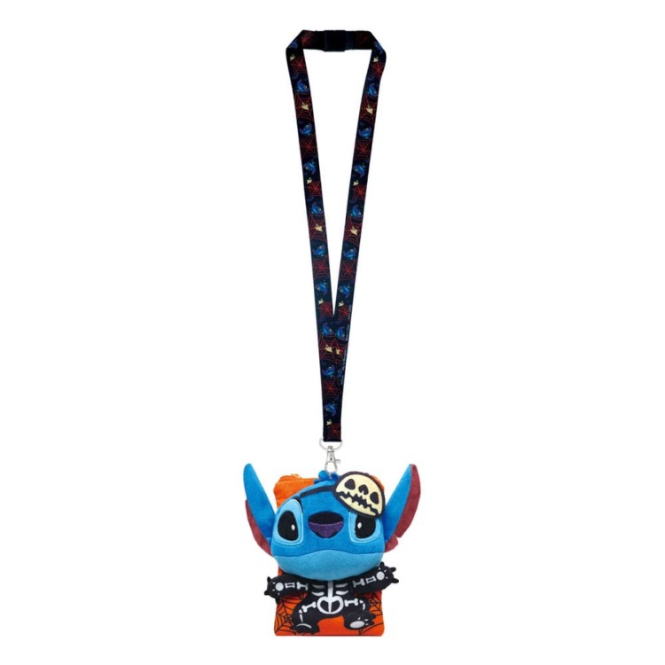 Disney Lilo And Stitch Lanyard Stitch Skeleton With Card Holder