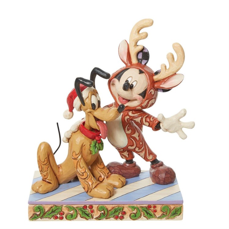 Disney Traditions Festive Friends Mickey Mouse & Pluto Figurine
