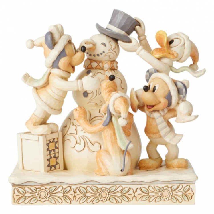 Disney Traditions Frosty Friendship White Woodland Mickey and Friends