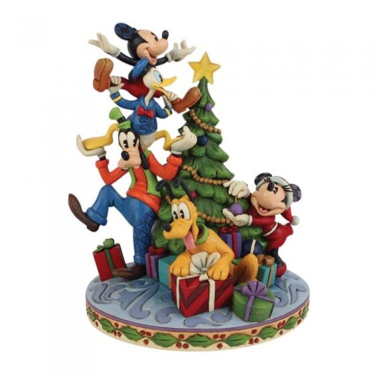 Disney Traditions Merry Tree Trimming Fab 5 Decorating Tree with illuminated 
