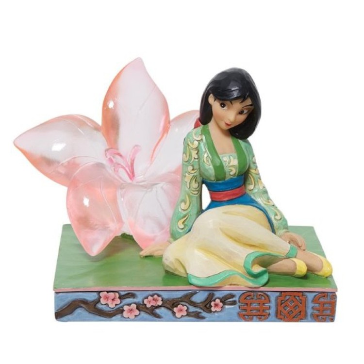 Disney Traditions Mulan with Clear Resin Cherry Blossom