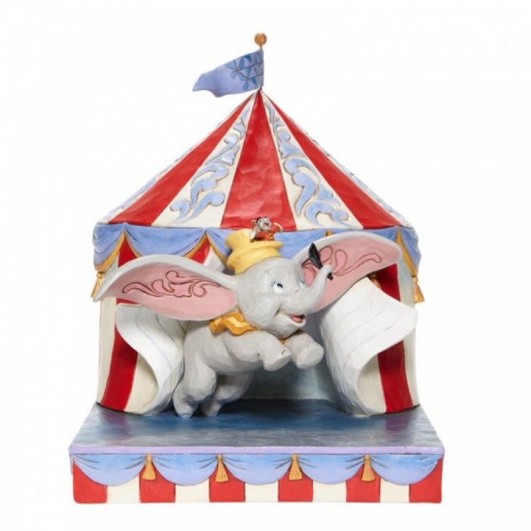 Disney Traditions Over the Big Top Dumbo Circus out of Tent Figurine
