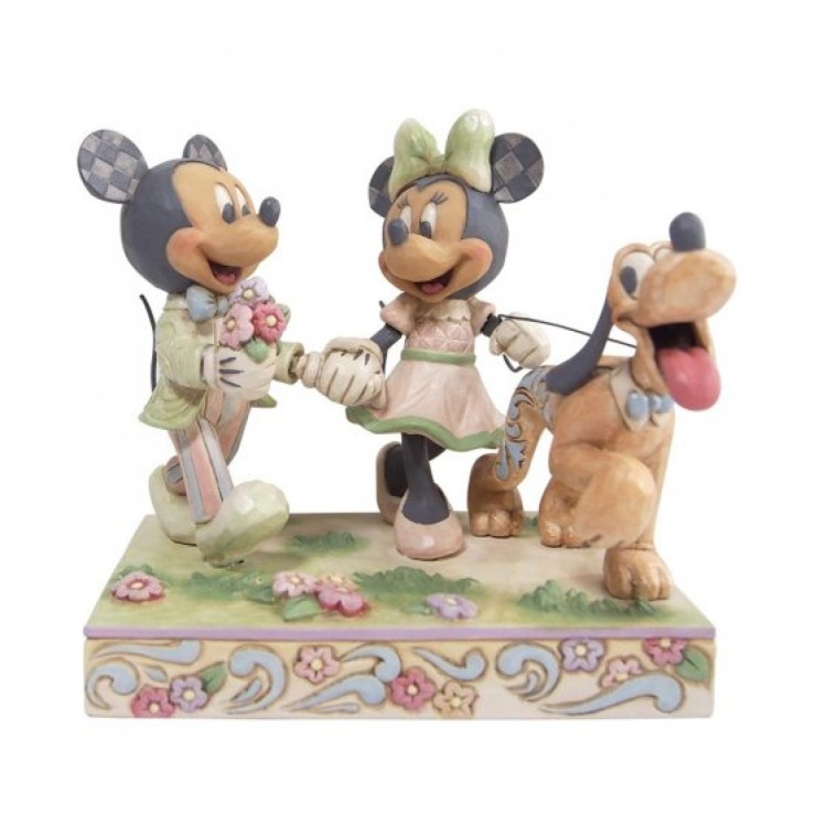 Disney Traditions Spring Mickey, Minnie and Pluto Figurine