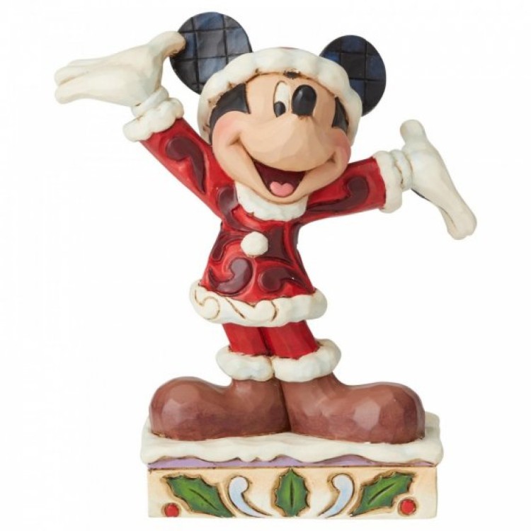 Disney Traditions Tis a Splendid Season Mickey Mouse Figurine