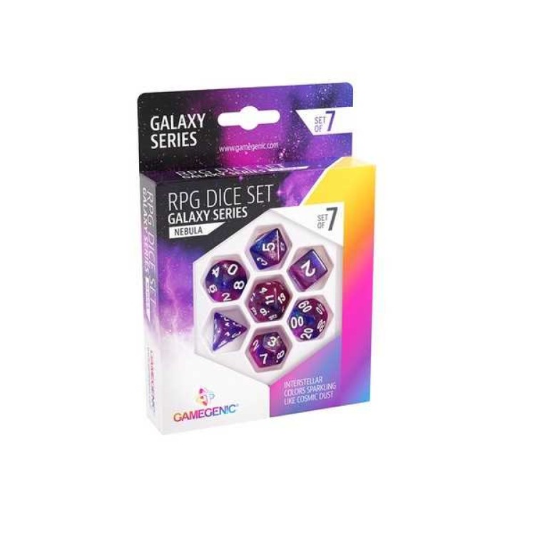 Gamegenic Galaxy Series Nebula RPG Dice Set 7pcs Purple