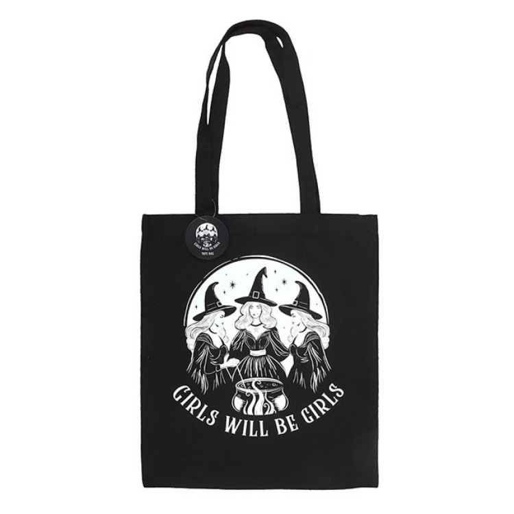 Girls Will Be Girls Witchy Polycotton Tote Bag 