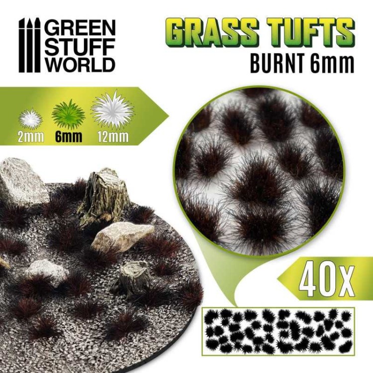 Green Stuff World Grass Tuffs 6mm Burnt