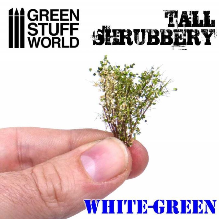 Green Stuff World Tall Shrubbery White Green