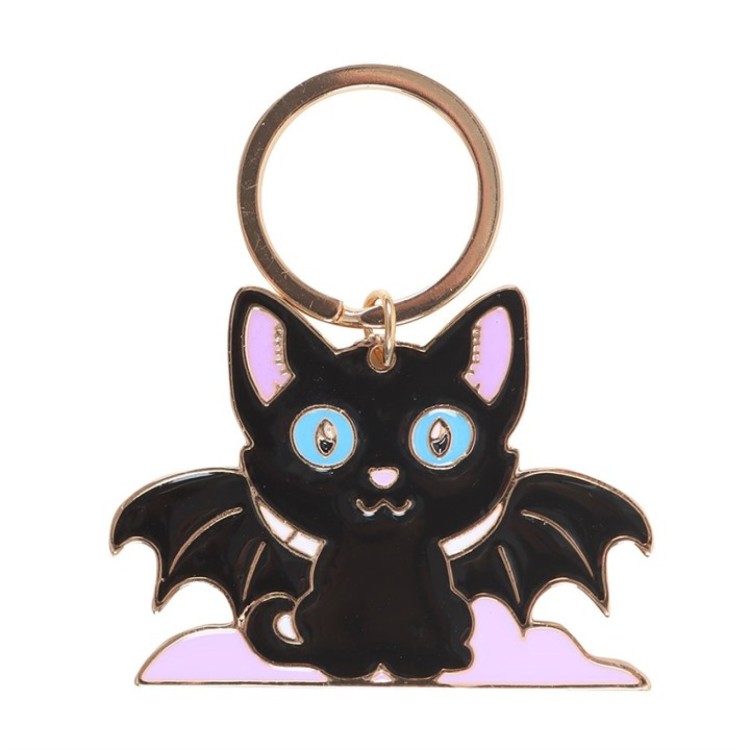 In My Witch Era Bat Cat Enamel Keychain