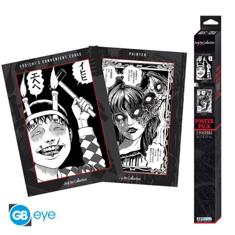 Junji Ito Set 2 Posters Chibi 52x38 - Souichi and Tomie