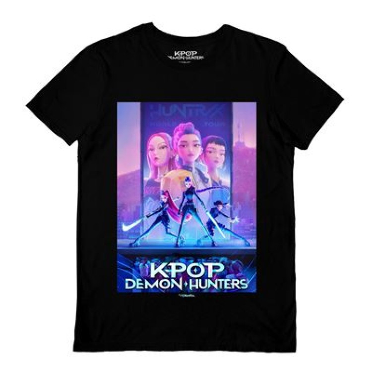 K-Pop Demon Hunters Key Art Collector Black Unisex Short Sleeve T-shirt M