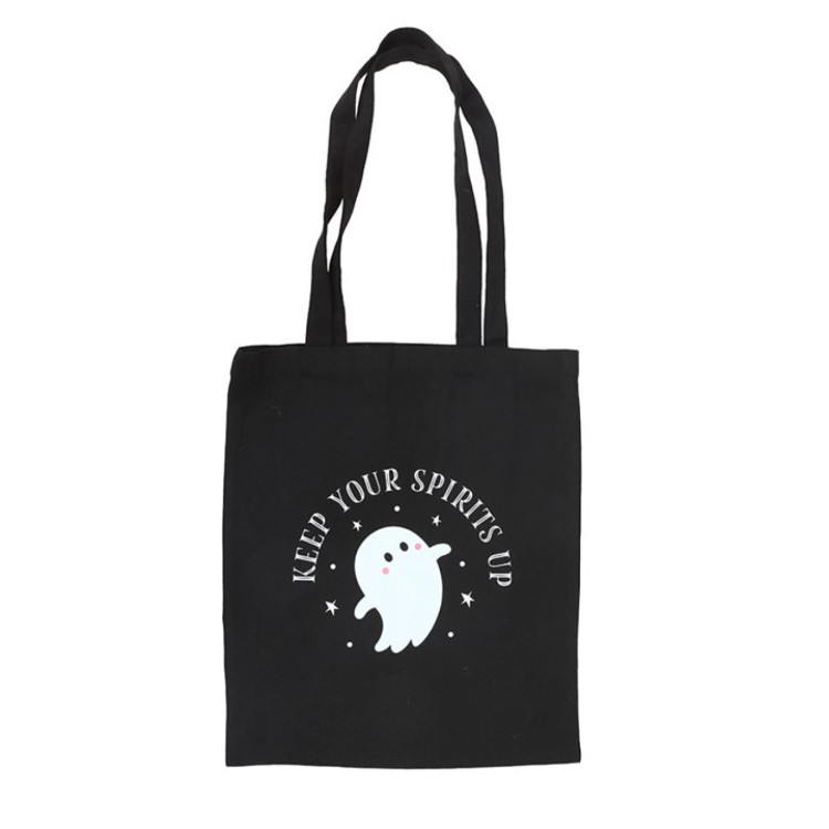 Keep Your Sprits Up Ghost Polycotton Tote Bag