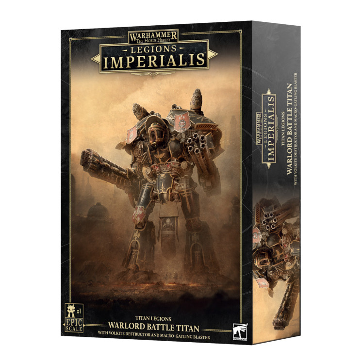 Horus Heresy Legions Imperialis Warlord Titan with Volkite Destructor and Macro Gatling Blaster