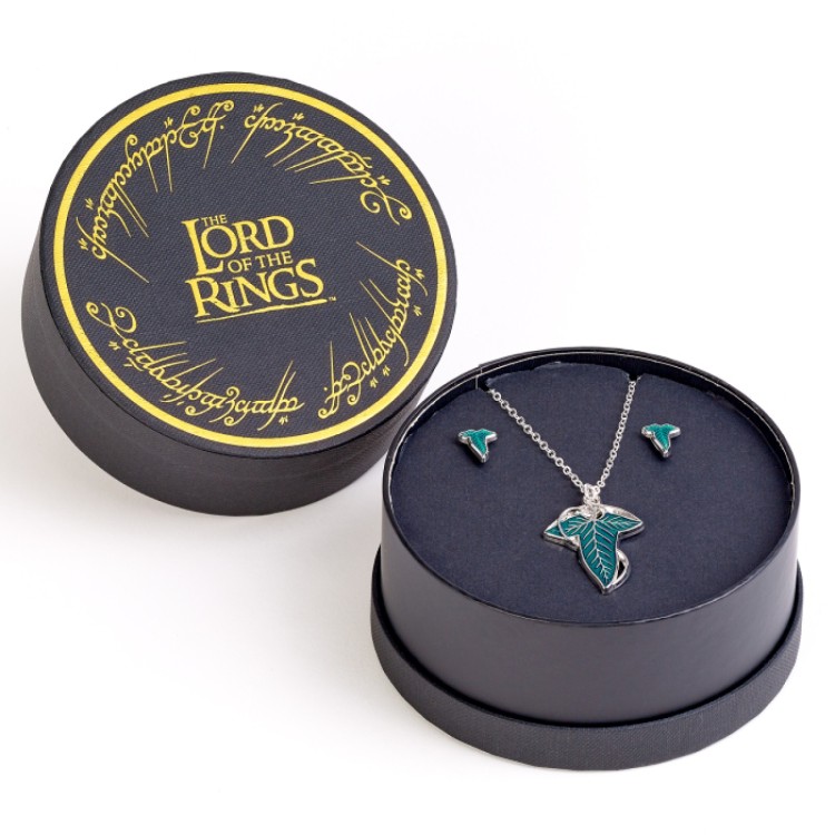 Lord Of the Rings The Leaf Of Lorien Stud Earrings Necklace Gift