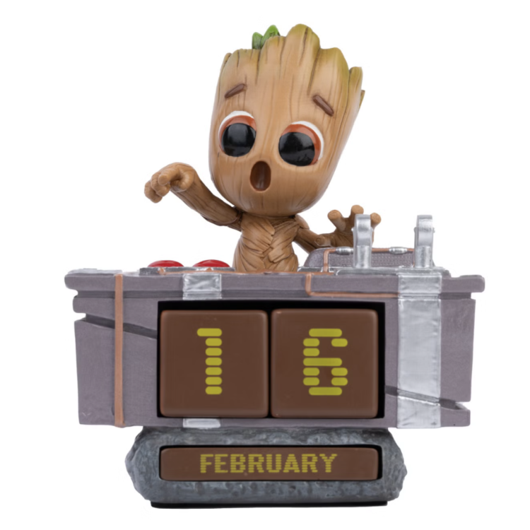Marvel Groot 3D Perpetual Calendar Groot Death Button