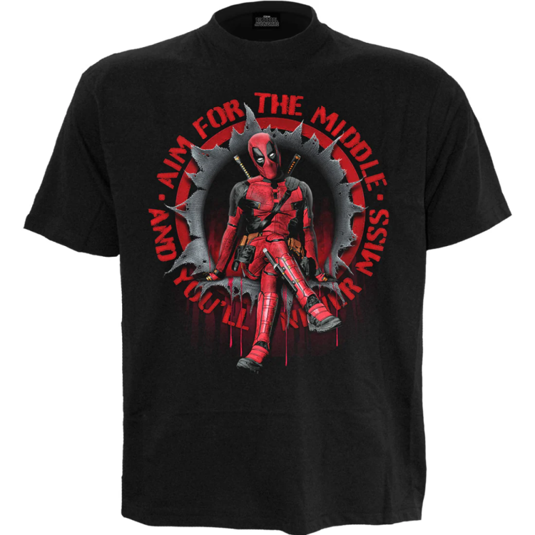 Marvel Deadpool Aim For The Middle T Shirt XL