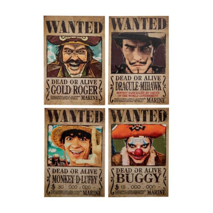 One Piece Fridge Magnet 4-Pack Wanted