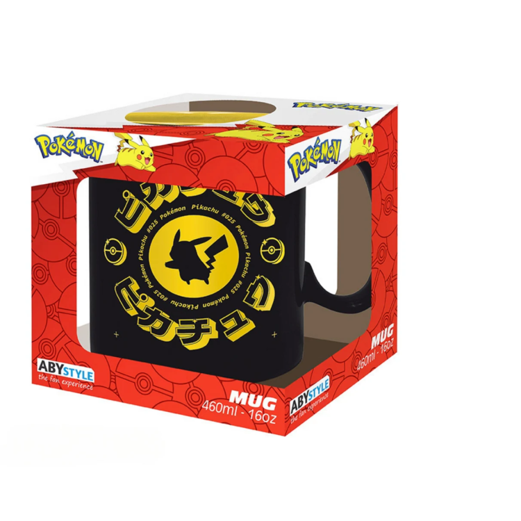 Pokemon Mug Pikachu Black Icon Large Mug