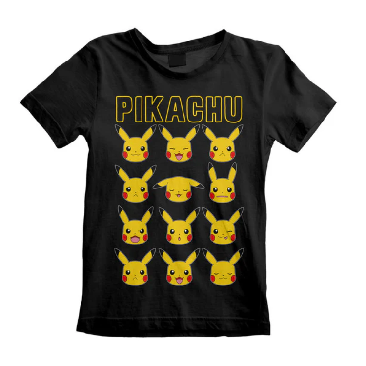 Pokemon Pikachu Faces Kids T Shirt Medium 5-6 years
