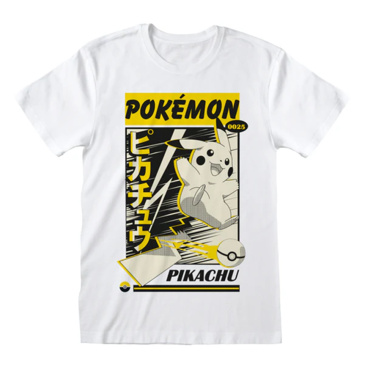 Pokemon Pikachu Lightning Katakana T Shirt XL