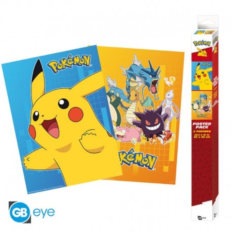 Pokemon Set 2 Chibi Posters Colourful Characters