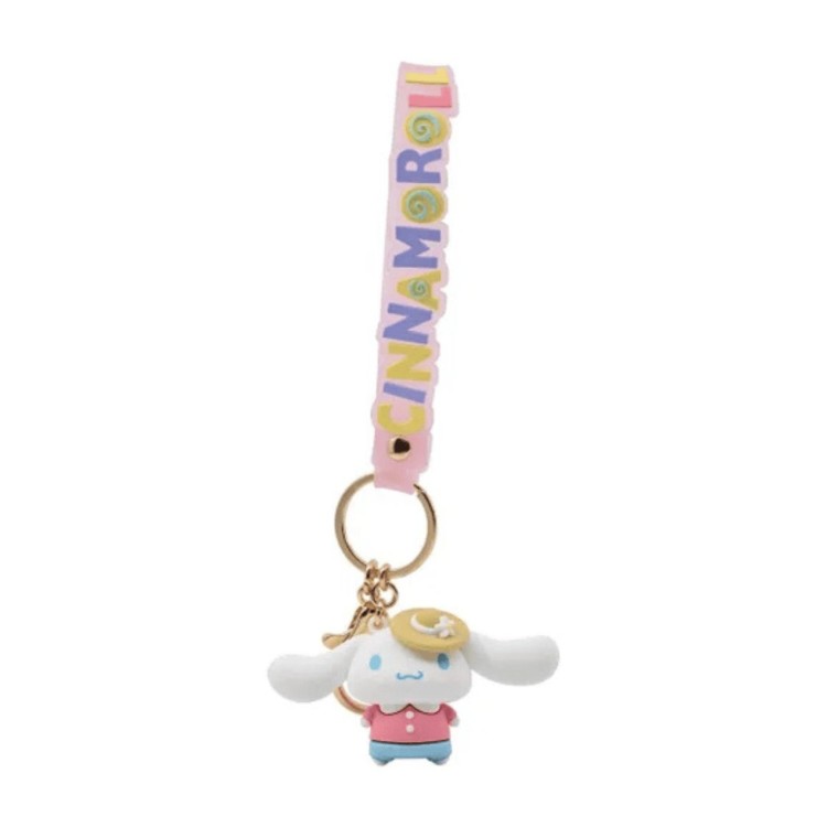 Sanrio Four Seasons Series Keychains with Hand Strap Cinnamoroll Straw Hat