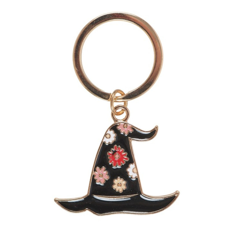 Spooky Babe Witch Hat Enamel Keychain