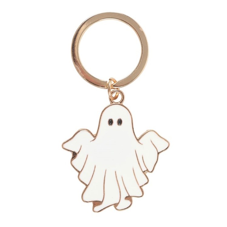 Spooky Season Groovy Ghost Keychain