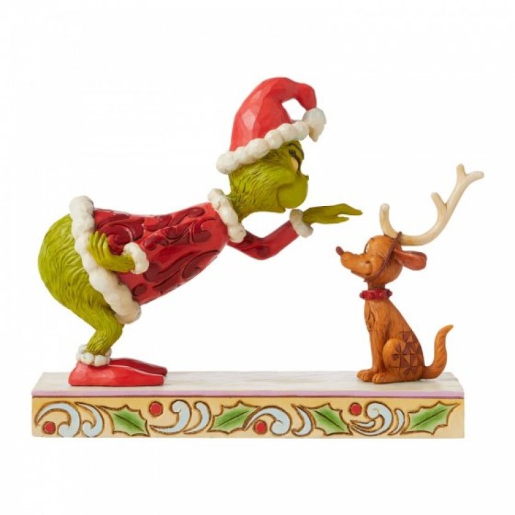 The Grinch by Jim Shore Grinch Patting Max Figurine SALE