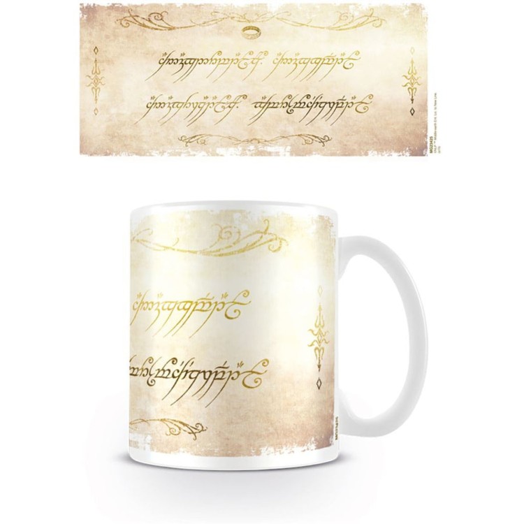 The Lord Of The Rings Ring Inscription White Ceramic Mug