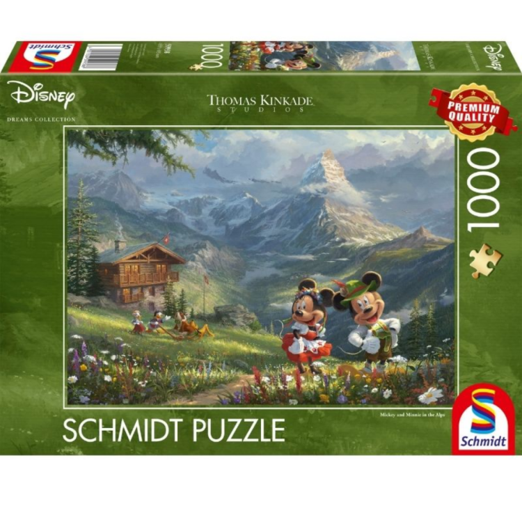 Thomas Kinkade Disney Mickey And Minnie In The Alps Puzzle 1000 pcs