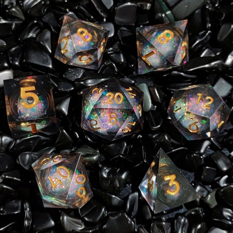 TTD Arcane Cosmos Liquid Core Dice 7 Piece Set