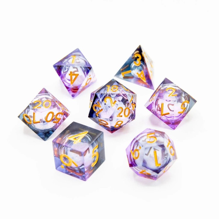 TTD Arcane Maelstrom Liquid Core Sharp Edged Dice 7 Piece Set