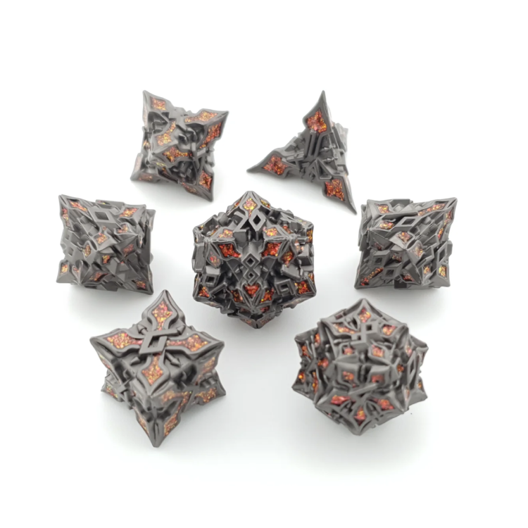 TTD Bloodwood Relic Metal Dice 7 Piece Set