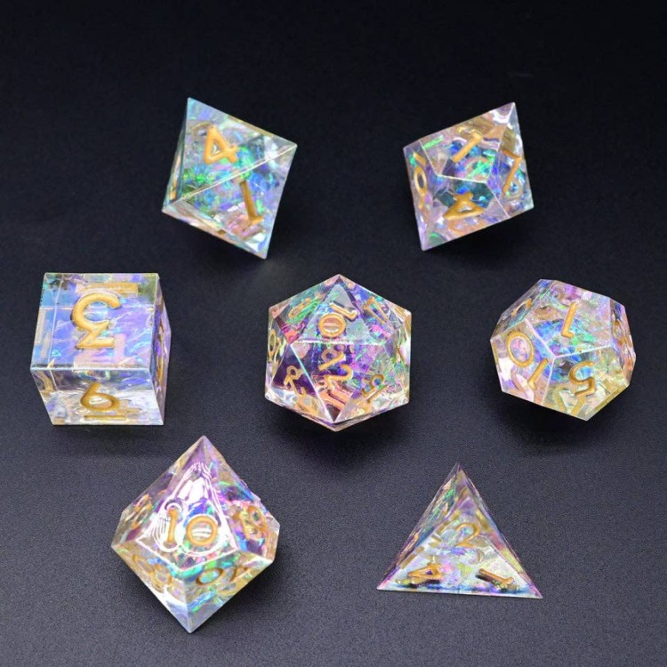 TTD Candy Wrapper Sharp Edge Resin Dice 7 Piece Set